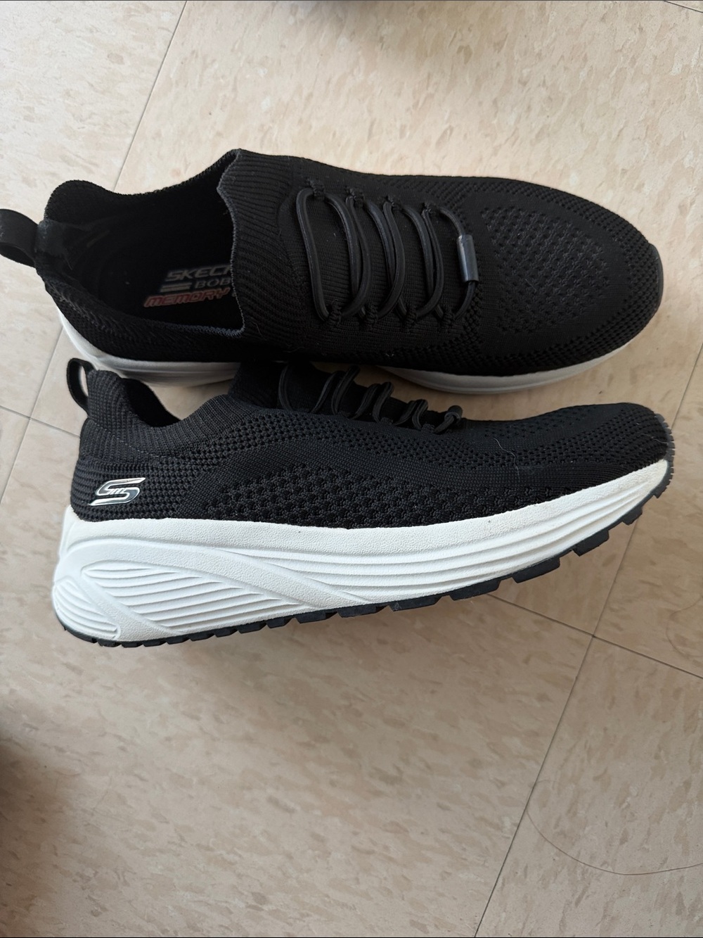 Skechers Bobs Black Knit Slip-On Sneakers